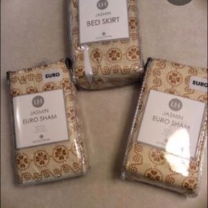 Pair of Euro Shams & Queen Bedskirt